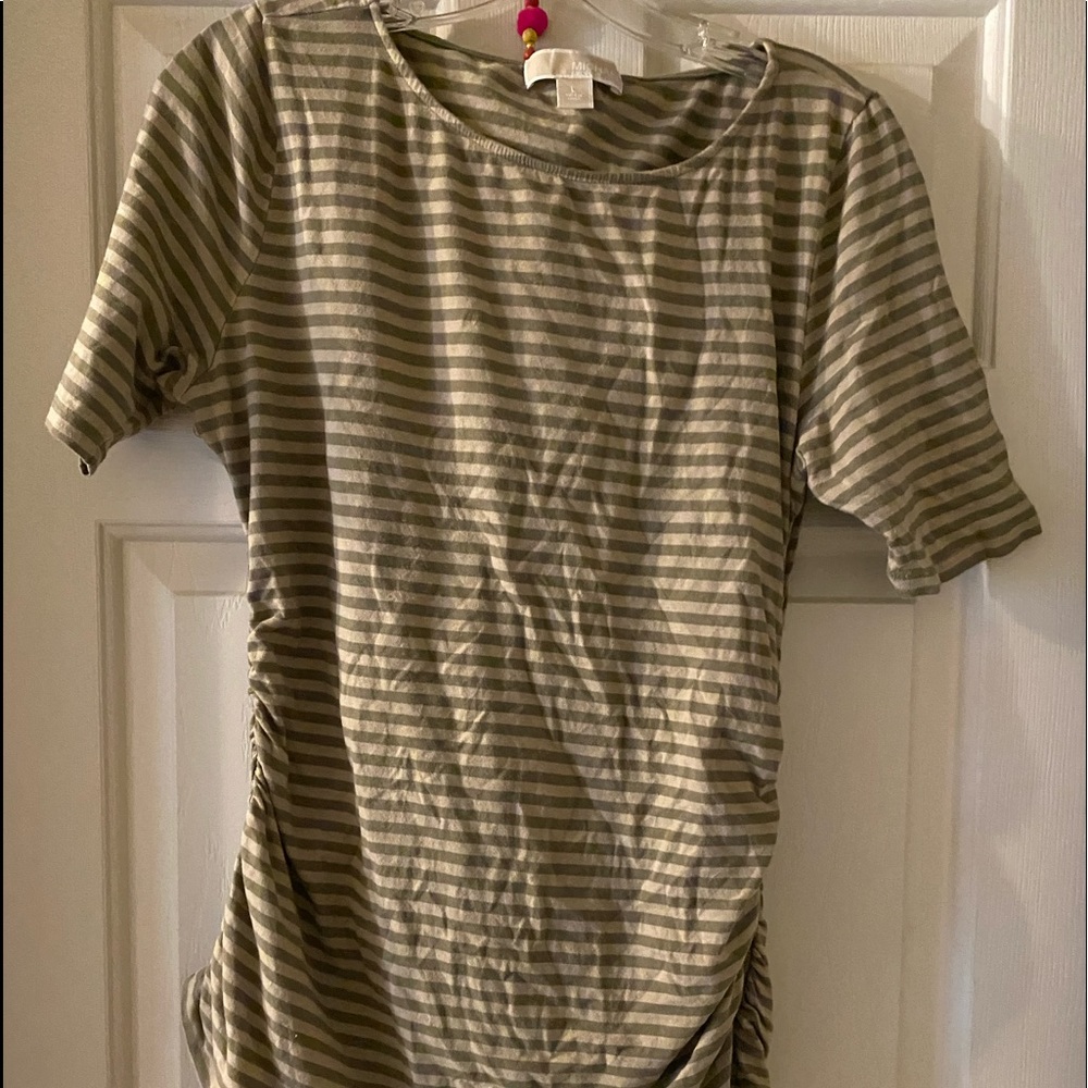 Michael by Michael Kors Sz L ruched sided T shirt